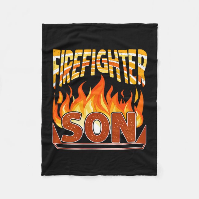 Firefighter Son Fireman Gift Proud Firefighter Quo Fleece Blanket (Front)