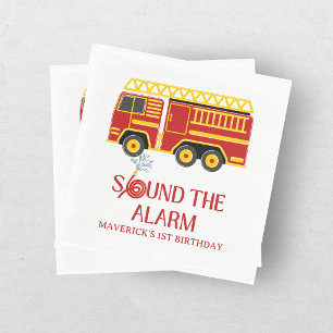 Firefighter Sound The Alarm Birthday Napkin