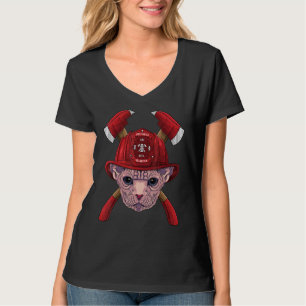 Firefighter Sphynx Fireman Boys Kids Fire Rescue C T-Shirt