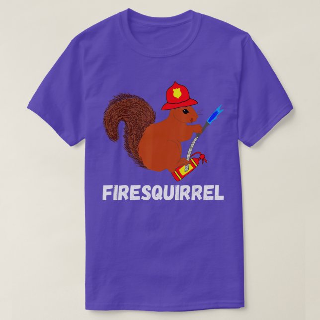 Firefighter Squirrel Funny Fire Fighter Rodent Fir T-Shirt (Design Front)