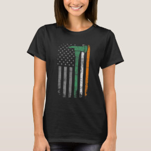 Firefighter St Patrick Day Vintage Axes American F T-Shirt