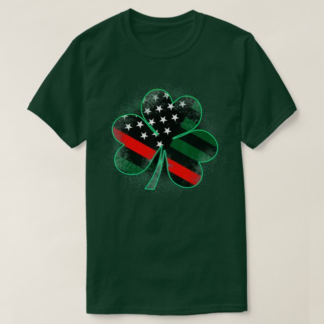 Firefighter St Patricks Day Clover  T-Shirt (Design Front)