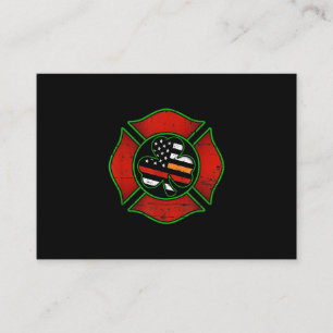 Firefighter St Patricks Day Irish American Flag Business Card