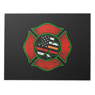 Firefighter St Patricks Day Irish American Flag Notepad