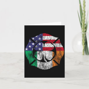 Firefighter St Patrick's Day Irish Flag Shamrock M Card