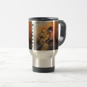 Firefighter Station Number Fireman Custom Text Travel Mug