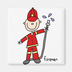 Firefighter Stick Figure Magnet