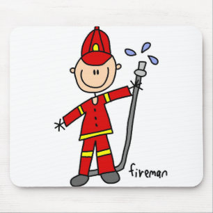 Firefighter Stick Figure Mousepad