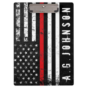 Firefighter Styled Distressed USA Flag Customised Clipboard