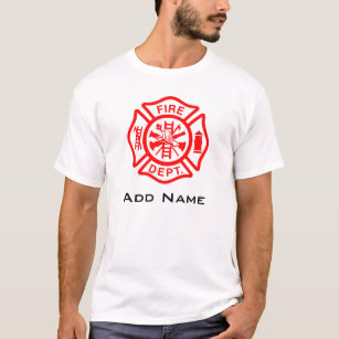 Firefighter Symbol Fireman Name Personalized T-Shirt