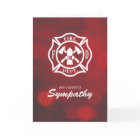 Firefighter Sympathy Emblem on Red Bokeh