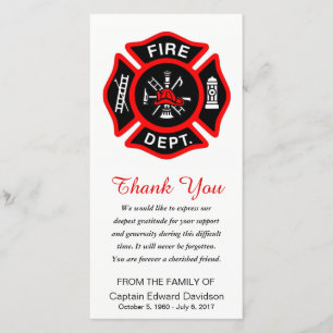 Firefighter Sympathy Thank You Maltese Cross