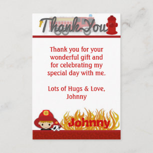 FIREFIGHTER Thank You 3.5"x5" (FLAT style) FF01D