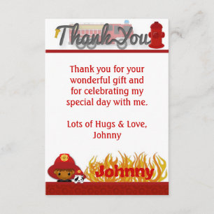 FIREFIGHTER Thank You 3.5"x5" (FLAT style) FF03A Card