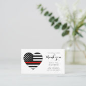 Firefighter Thank You Fire Station Thin Red Line Business Card (Standing Front)