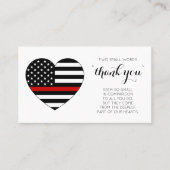 Firefighter Thank You Fire Station Thin Red Line Business Card (Front)