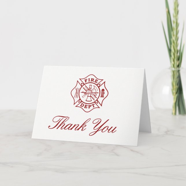 Firefighter Thank You Greeting Card (Front)