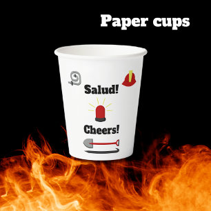Firefighter] Theme Bilingual Birthday Boy Paper Cups