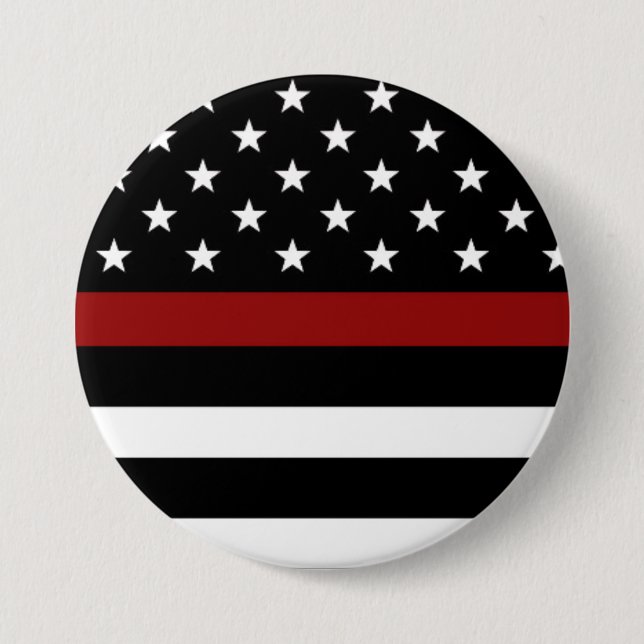 Firefighter Thin Red Line 7.5 Cm Round Badge (Front)