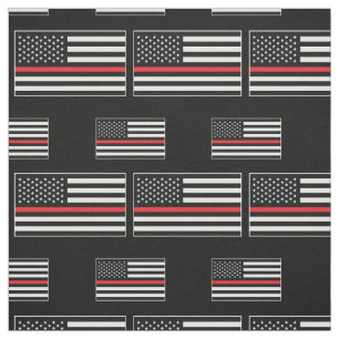 Firefighter Thin Red Line American Flag Fireman Fabric