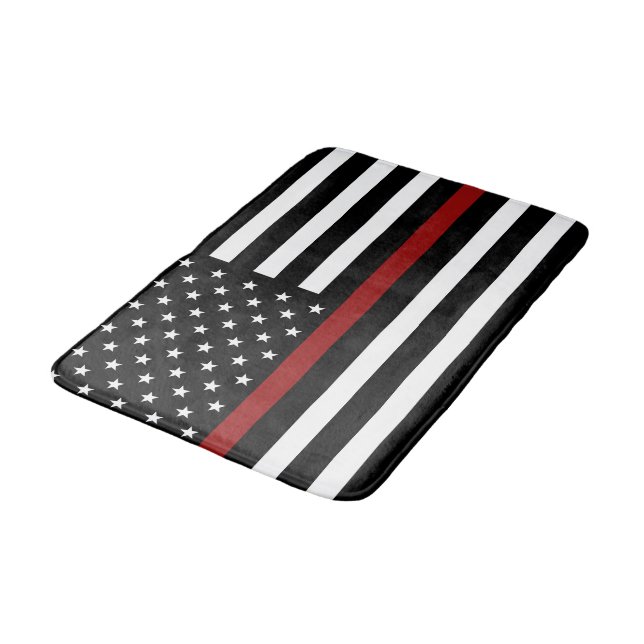 Firefighter Thin Red Line Bath Mat (Angled)