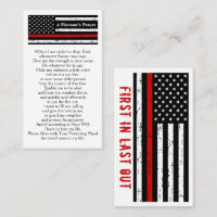 Firefighter Thin Red Line Bulk Fireman's Prayer 