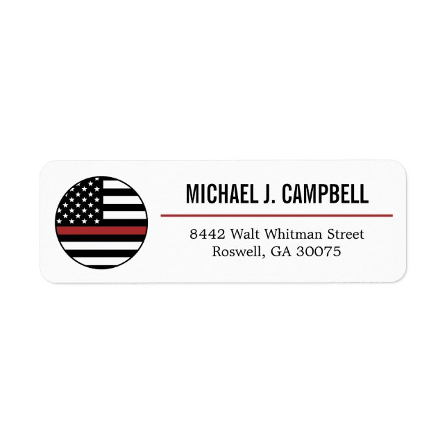 Firefighter Thin Red Line Fire Rescue America Flag (Front)