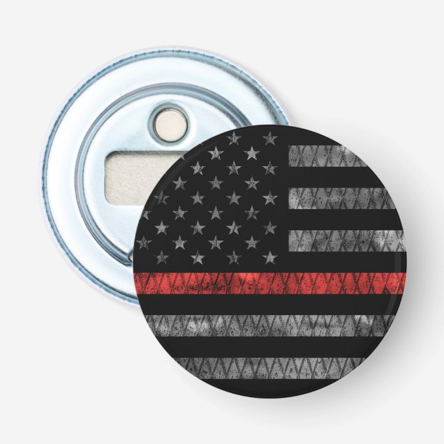 Firefighter Thin Red Line Flag Bottle Opener (Front)