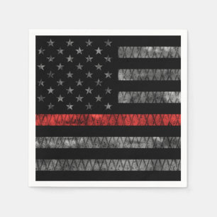 Firefighter Thin Red Line Flag Napkin