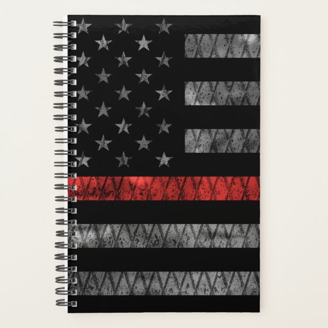 Firefighter Thin Red Line Flag Planner (Front)