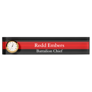 Firefighter Thin Red Line Nameplate