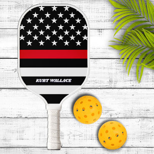 Firefighter Thin Red Line Personalised Pickleball Paddle