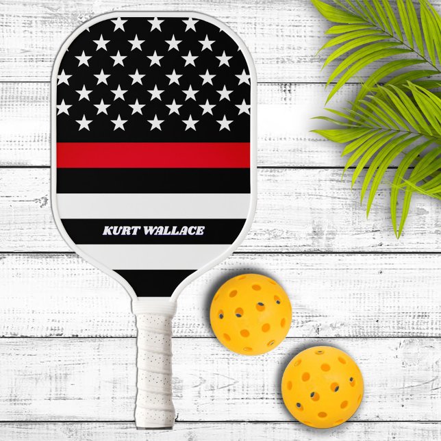 Firefighter Thin Red Line Personalised Pickleball Paddle (Creator Uploaded)