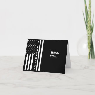 Firefighter Thin Red Line Thank You Card