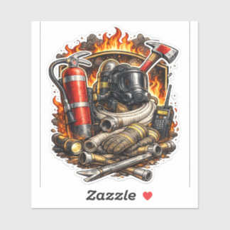 Firefighter Tools Sticker, Fire Rescue Gear Decal,