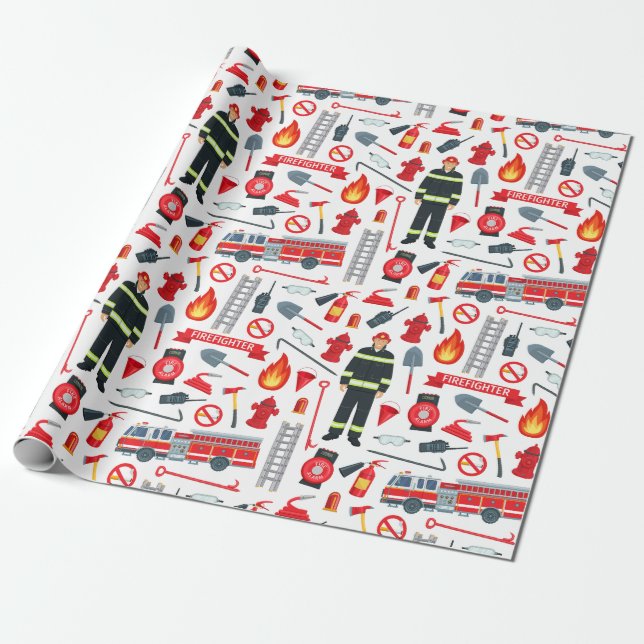 Firefighter Tools  Wrapping Paper (Unrolled)
