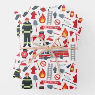 Firefighter Tools  Wrapping Paper Sheet