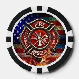 Firefighter Tribute Poker Chips