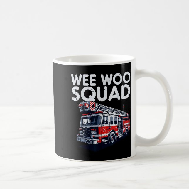 Firefighter Truck Wee Woo Squad Fireman Men Boys K Coffee Mug (Right)