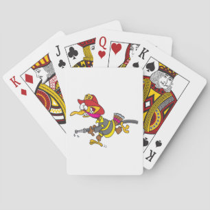 Firefighter Turkey with Hose Playing Cards