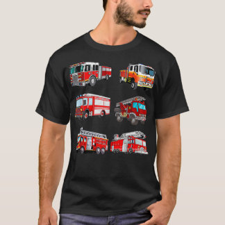 Firefighter Types of Fire Truck Boy Toddler Kids F T-Shirt
