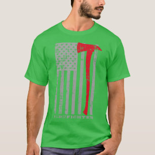 Firefighter USA Flag T-Shirt