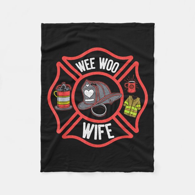 Firefighter Wife Uniform Fireman Fire Department  Fleece Blanket (Front)