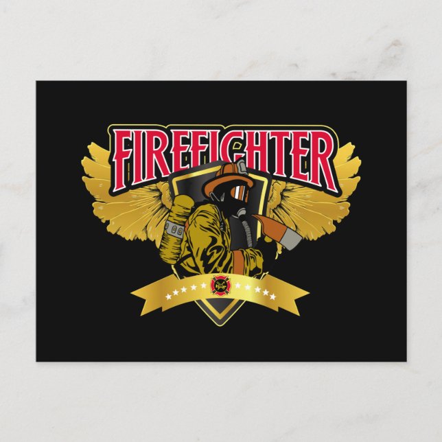 Firefighter Wings Postcard (Front)
