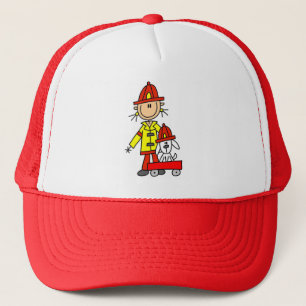 Firefighter with Dalmation Tshirts and Gifts Trucker Hat