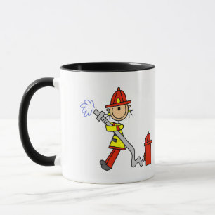 Firefighter with Hose Tshirts and Gifts Mug