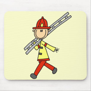 Firefighter with Ladder Tshirts and Gifts Mouse Pad
