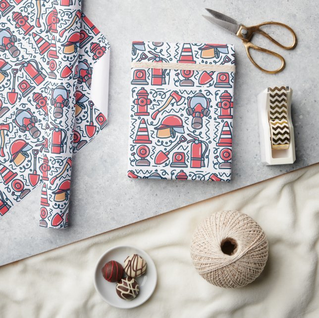 Firefighter Wrapping Paper, Fireman Gift Wrap (Crafts)