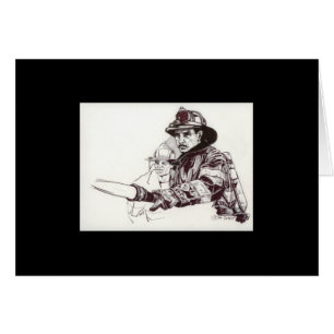 Firefighters and hose