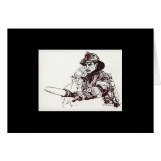 Firefighters and hose